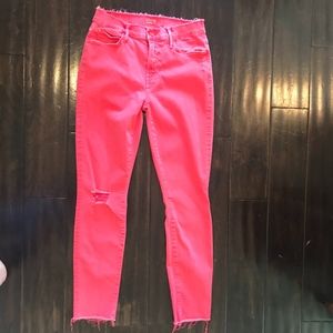 Mother Denim Double Fray Charmer in Rouge Size 27